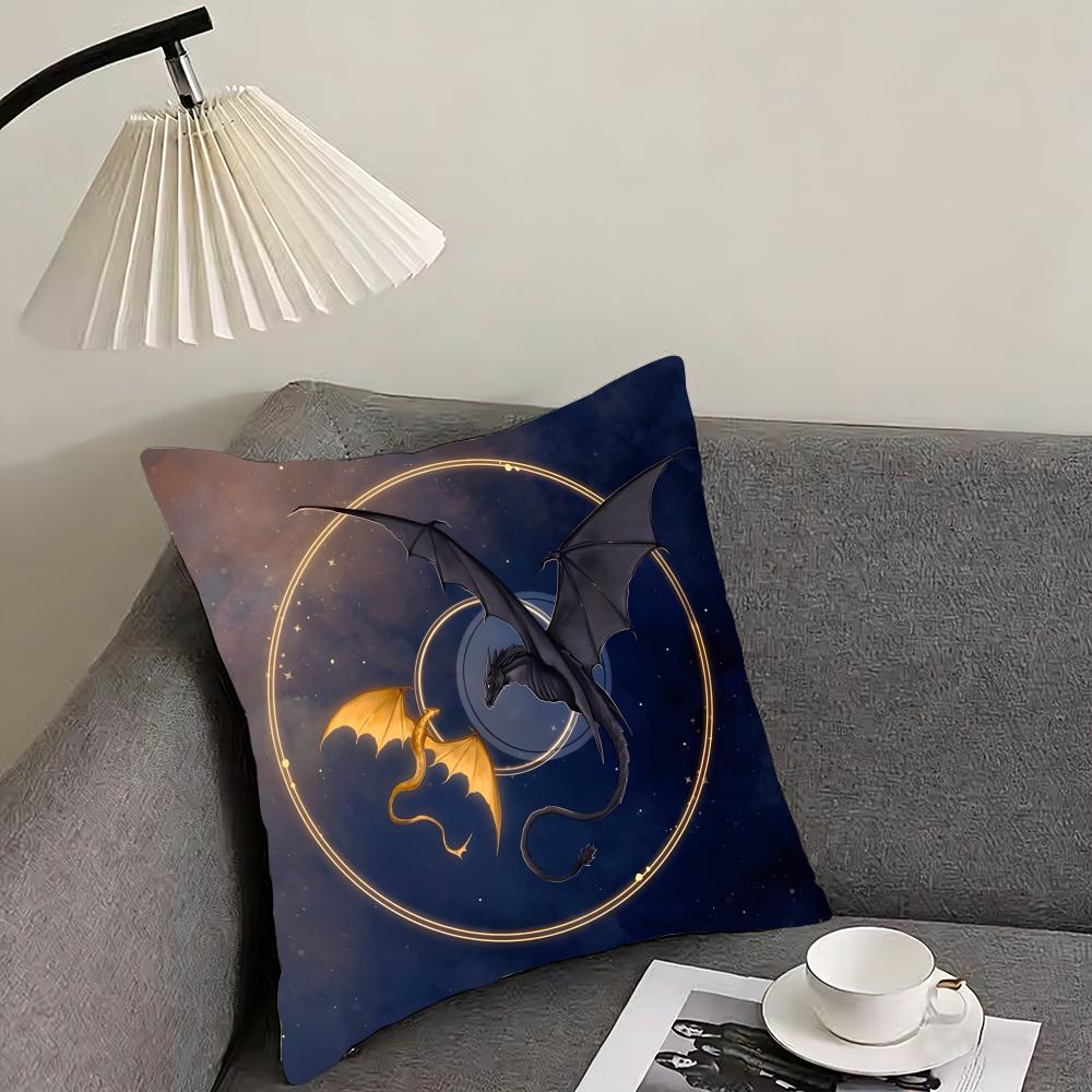 F-Fourth W-Wing Dragon Cushion Cover Reversible Plush Pillow Cover – For car, sofa, bedroom, perfect as a gift.