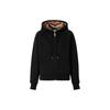 Burberry Damen Letter Grafik Baumwollmischung Reißverschluss Hoodie Schwarz 80615541