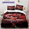 FCB  Pattern Bedding Quilt Set Quilt Cover Pillowcase Home Decoration Birthday Gift (1 * duvet cover + 2 * pillowcase, without core)