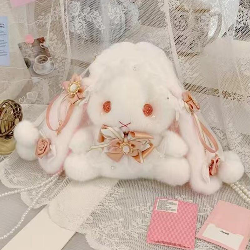Lolita Plush Bunny Bag With Bow For Daily Use And Collectors Style
