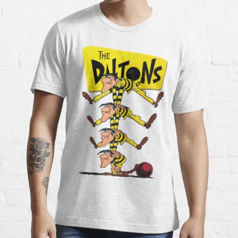 Lucky Luke Cartoon Daltons Tshirt Retro T Shirt Grunge Men Clothing Harajuku Anime Shirt Ropa Hombre Roupas Masculinas Camisetas