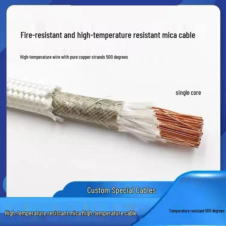 Mica 500° Fireproof Single Core Flame Retardant Electromagnetic Heating Wire - Available in 2/4/6/10 Sq. Options