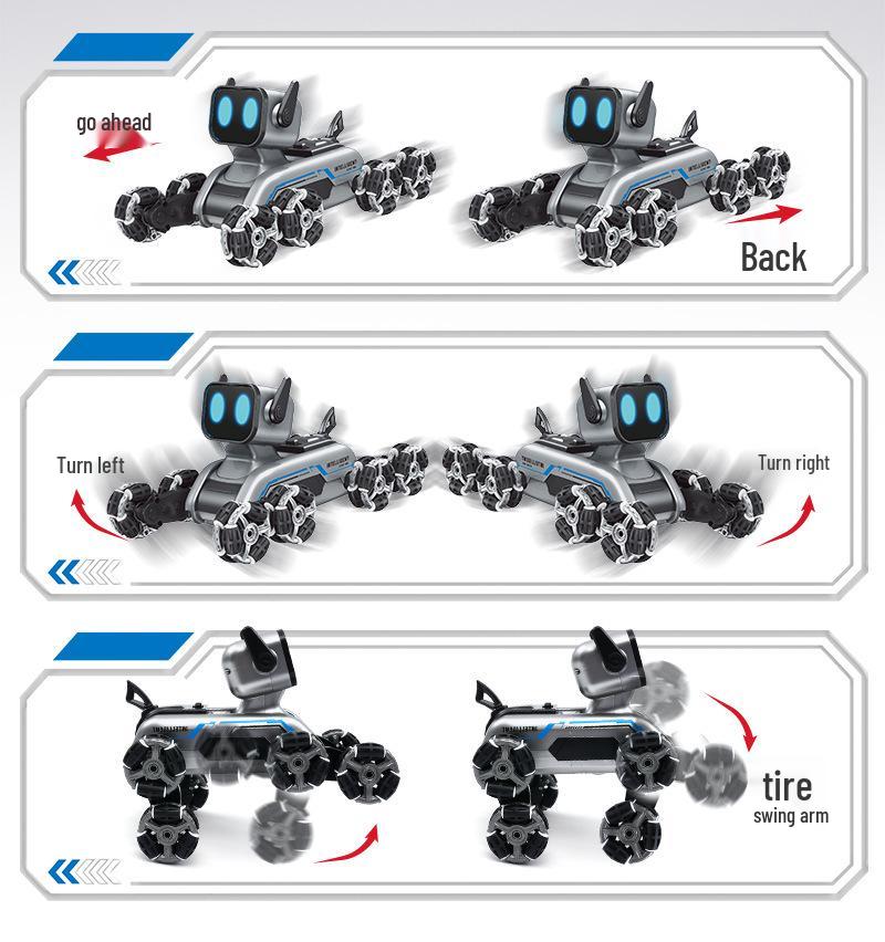Remote Control Transforming Stunt Car & Mechanical Dog Toy with Gesture Sensing and Electric Drift for Kids