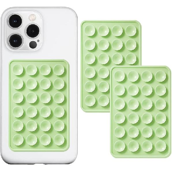 Anteel 2 Pack Silicone Suction Phone Case Adhesive Mount, Strong Grip Holder for Selfies and Videos, Hands-Free Sticky Phone Grip for iPhone and
