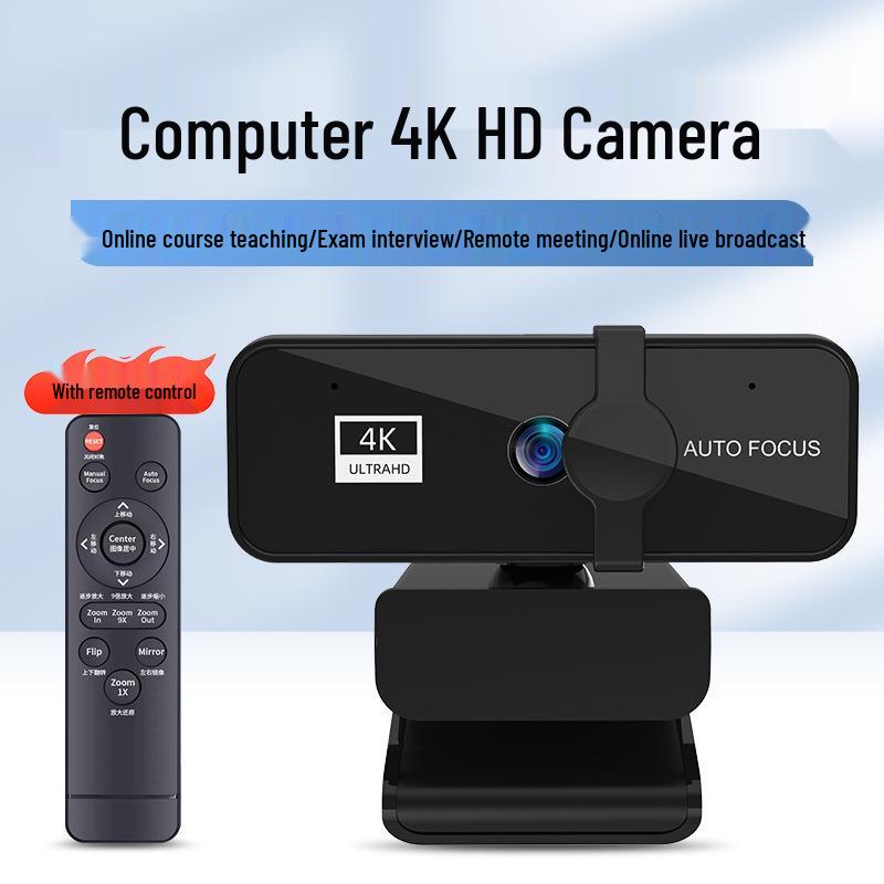 4K USB Webcam with Microphone for Online Classes and Live Streaming (Driver-Free)