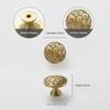 PILYON Drawer Knob 2 Pcs Fancy Embossed Pure Copper Wardrobe Handle Pattern Drawer Single Hole Full Cabinet Door Handle, 3 Copper Colors 30 * 30mm