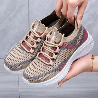 Mesh Casual Women's Shoes Woven Mesh New Breathable Soft Sole Running Casual Versatile Thick Sole Sports Casual Shoes