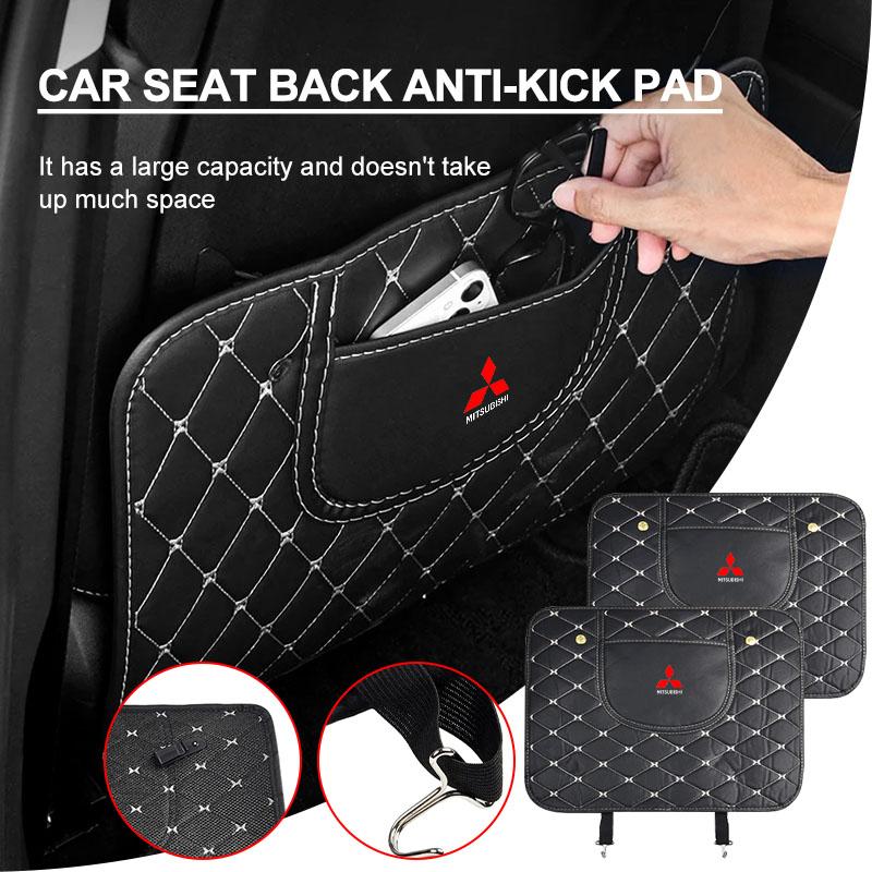 Car Anti-kick Pad Interior Pu Leather Auto Seat Back Protector Pads For Mitsubishi Lancer Lancer ASX Outlander 2 3 Pajero Mirage Exzos Pajero 4