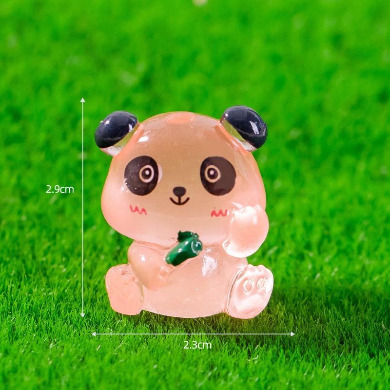 Micro-landscape Glow-in-the-dark Red Panda Cute Animal Figurines Garden Decoration Accessories Car Desktop Resin Small Ornaments