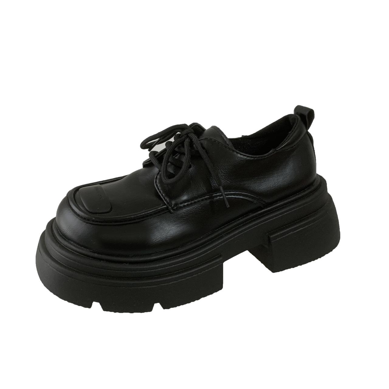 

Весенние туфли-лоферы женские повседневные туфли с круглым носком на шнуровке толстые с толстой подошвой маффин маленькие кожаные туфли модные женские летние дышащие туфли 39