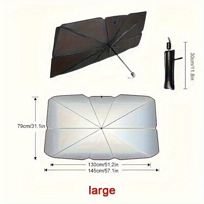 

Large Car Windshield Sun Shade Heat Resistant Umbrella - Titanium Silver Thermal Insulation Parasol For UV Sun Protection 1 set