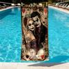Superhero Print Beach Towel Design, Soft, Lightweight. for Home Bathroom, Spa, Pool, Yoga, Surfing, Camping, Gift for Family, Friend