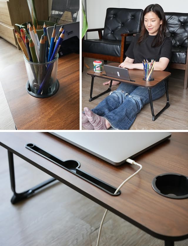 Folding Coffee Bedside Mini Woodgrain Desk for Black Table, Table, Table, Finish, Children, Study, (yft0001)