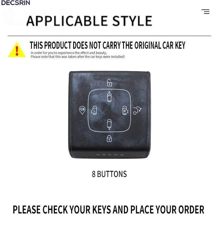 Zine Alloy Car Key Case Shell Cover Holder Protection Fob For Volvo EM90 MPV 2025 XC60 S60 S90 XC90 EX30 XC40 Keychain Accessory