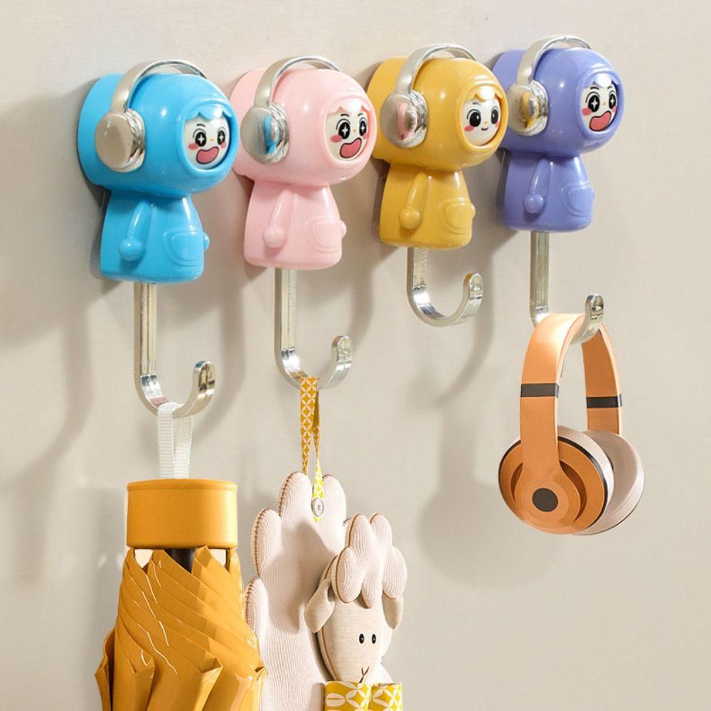 Cute Style Decorative Hooks No Hole Organization Hooks Face Changing Hook  Entrance Decor
