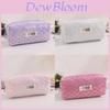 Canvas Pencil Case Large Capacity For Student Organizers With Sparkling Diamond Pattern Design