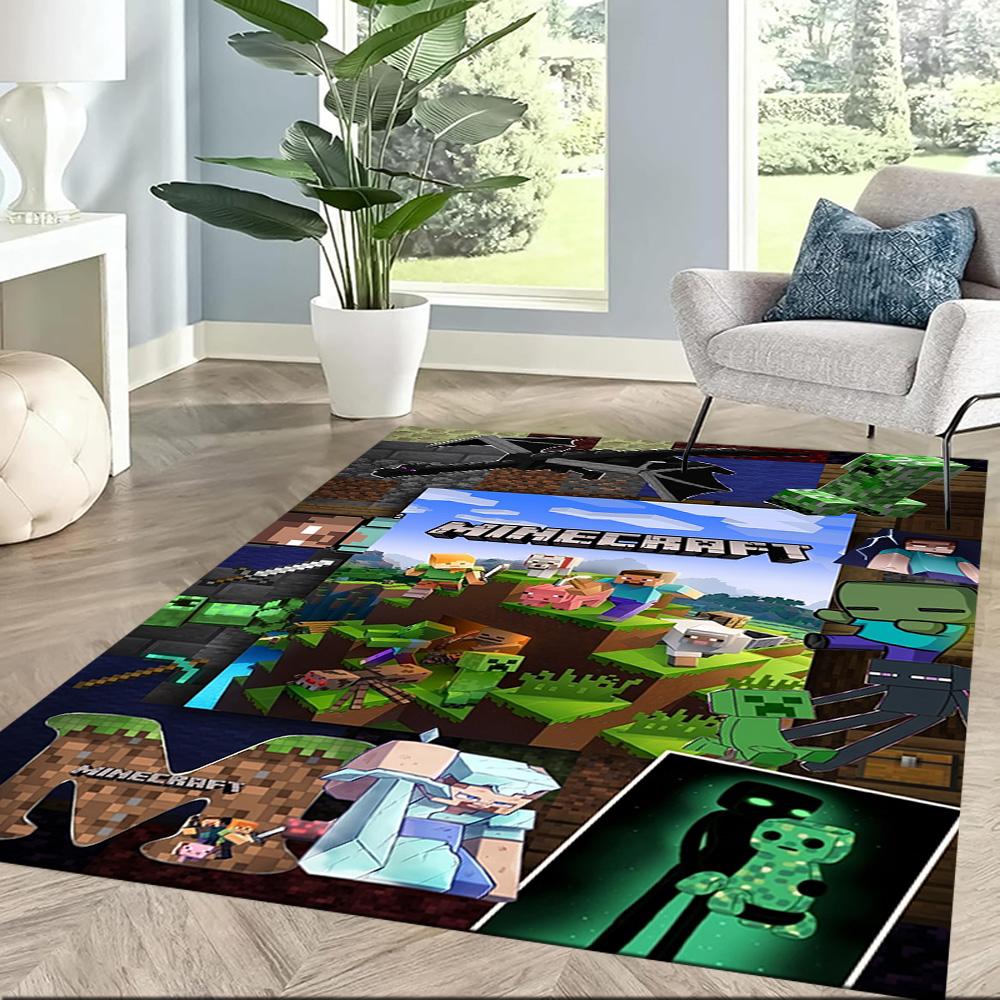 Minecraft 153 Floor Mat Design for Foyer Study Room Dormitory Dining Room Antislip Carpet Anime Office Decor Gift for Festivals