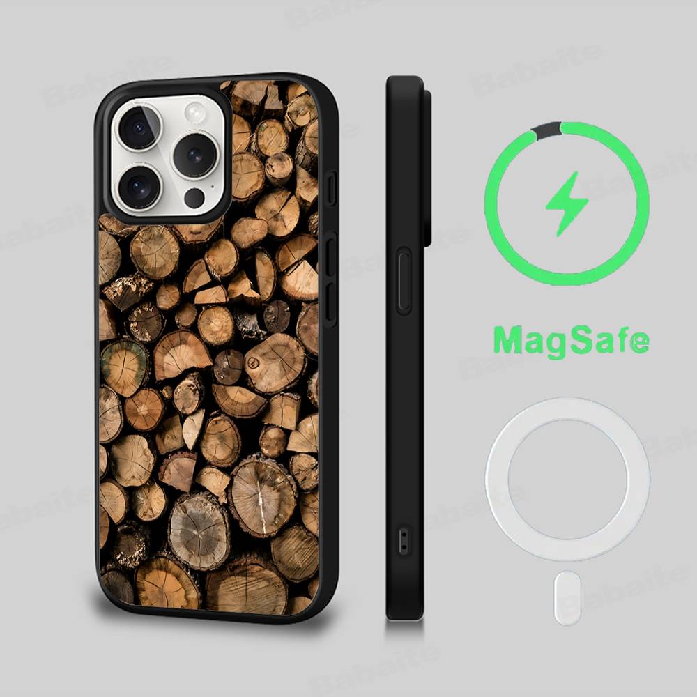 Wood Texture Art For Magsafe Phone Case For IPhone 17 Air 16 15 14 13 12 11 Pro Max Plus Shockproof Cover