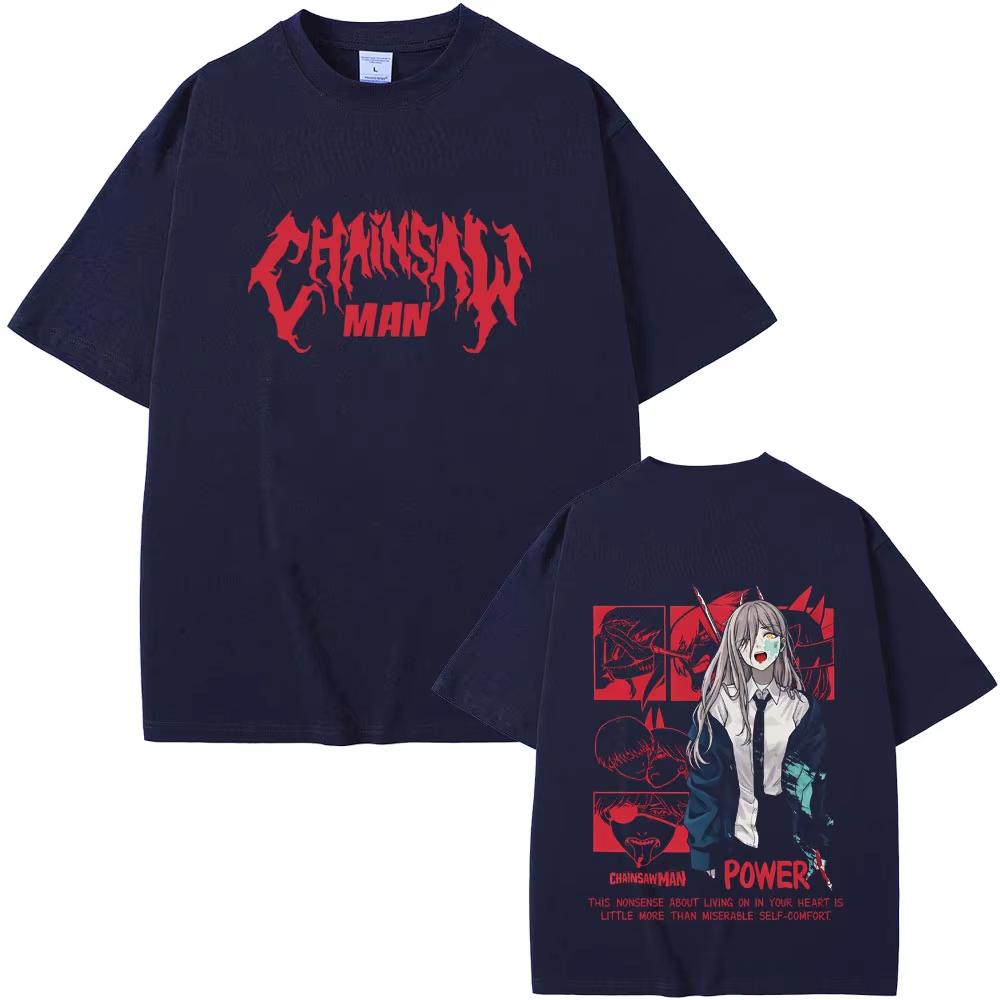Anime Chainsaw Unisex Tshirt Fans Gift Power Graphic T Shirts Unisex Women Unisexga Vintage Streetwear Male Fashion Streetwear