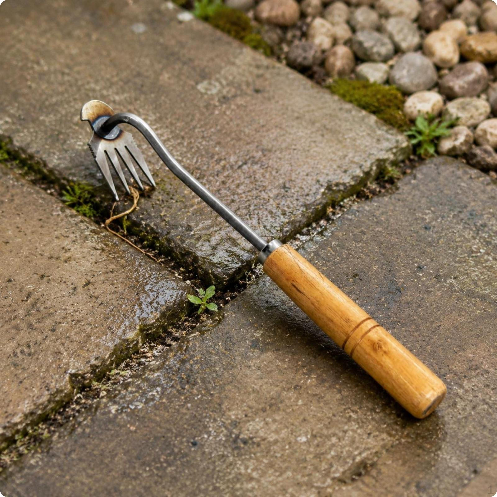 hand Weedding Puller Versatile Crack Weeder Rust Resistant Stainless Steel Unwanted Growth for Four-tine Weed