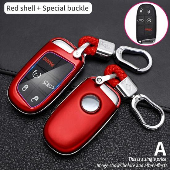Premium Smart Key Shell Fob Case Cover Holder Protect For Jeep Dodge Chrysler