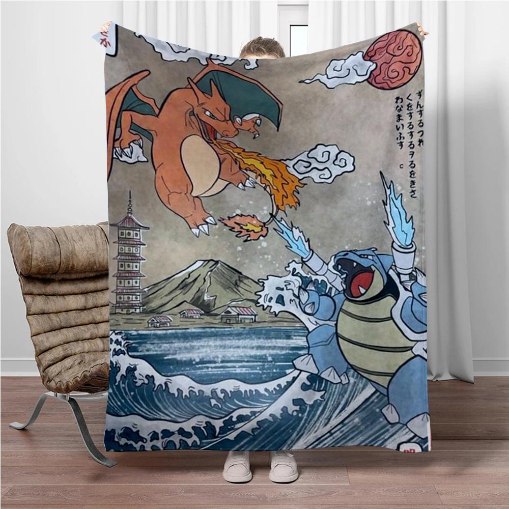 31 Style Pokemon Cartoon Cute Pikachu 3D Soft Flannel Blanket for Bed Bedroom Sofa Picnic,Throw Blankets for Kids Outdoors Gift