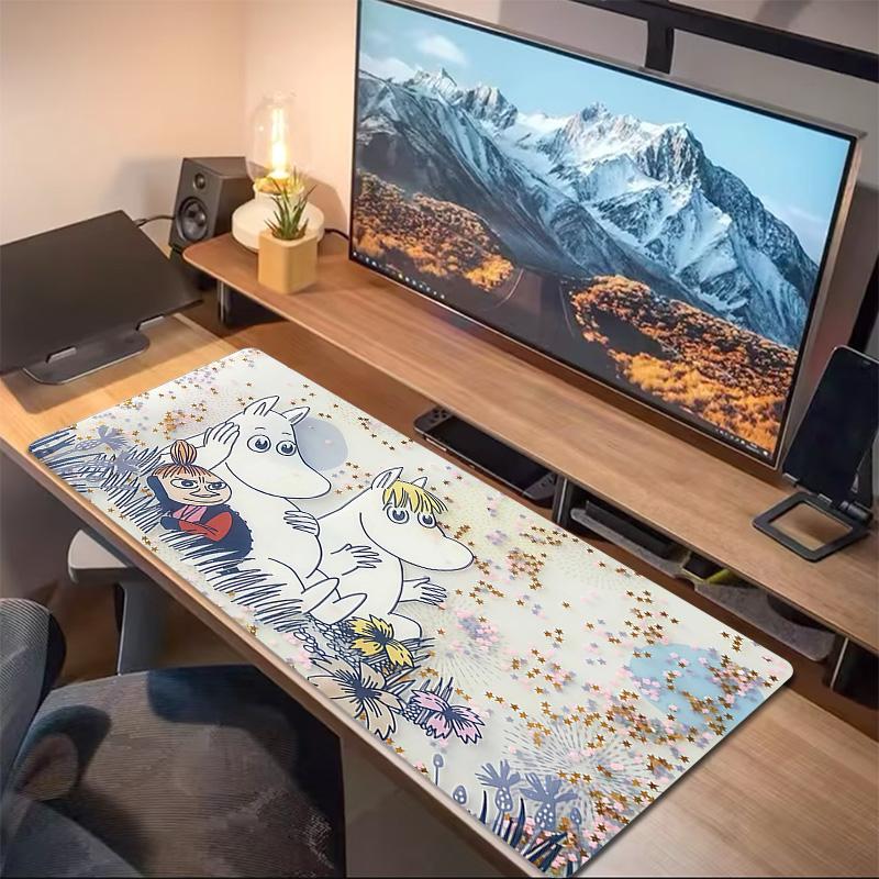 Moomin2 Print Cushion Non-slip Laptop Tablet Big Mousepad XXL Mat Mini PC Playmat With Lock edge