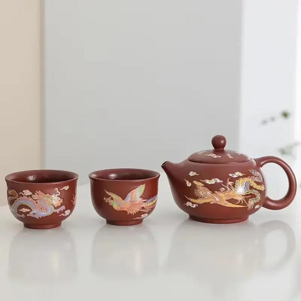 Handmade Zisha Xishi Teapot Color-changing Tea Pot Chinese Teaware Set Kungfu Tea Ceremony Tea Accessories Purple Clay Teapots