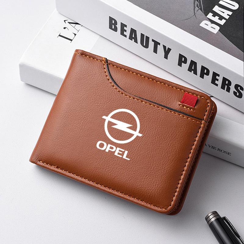 Czsvdy1 Czprfz1 Car Purse Driver License ID Credit Card Leather Wallet For Opel Astra GTC Insignia Antara Meriva Zafira Auto Emblem Accessories