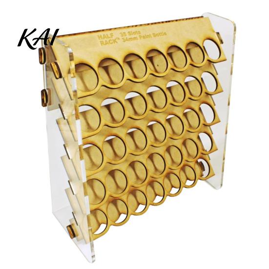 Craft Paint Storage Rack Organizer for Artists 34mm Round Pigment Bottle 35 Holes Holder Easy Assembly Stable Station Caddy Stand with Handle