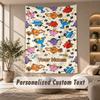 Mr. Men & Little Miss Tapestry, Personalized Custom Text, Wall Hanging Tapestry For Living Room Home Wall Decor