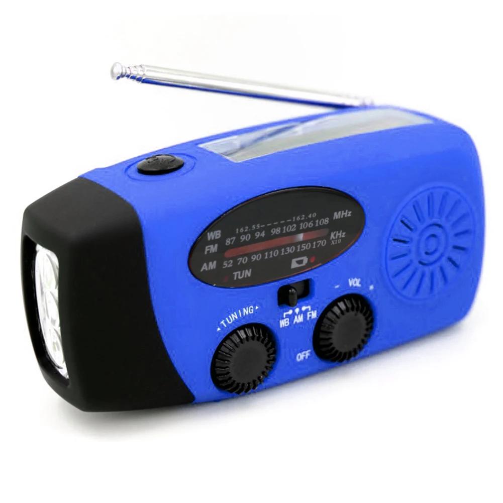 LED Emergency Radio AM/FM/WB 10000mAh Emergency Power Bank Flashlight Reading Lamp Solar Radio Charger Type-C Charging SOS Alarm