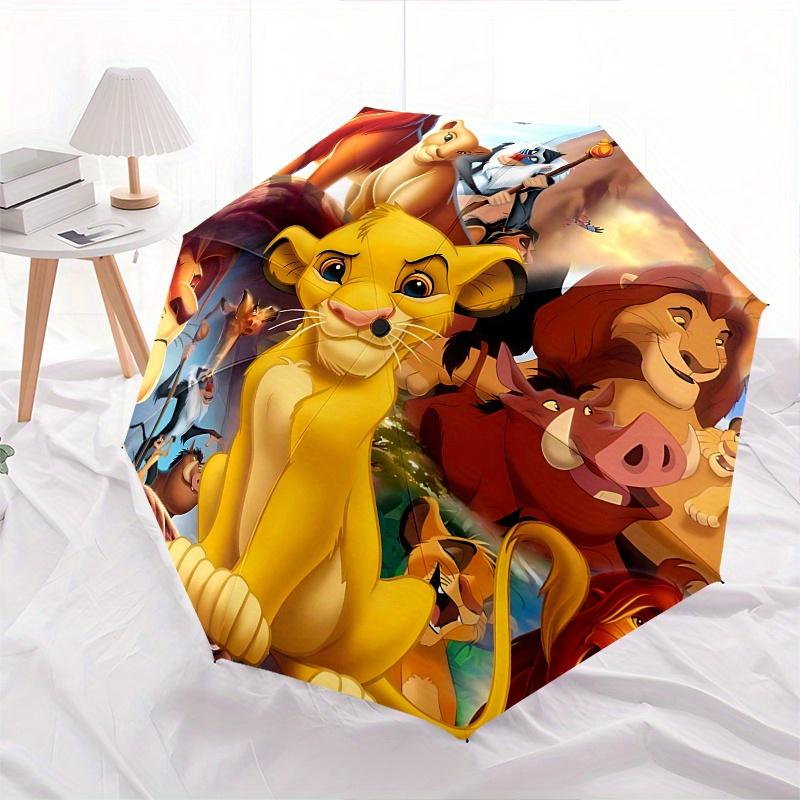 1 Auto Open Lion King Characters Themed Colorful 8-rib Portable Umbrella for Men and Women, A Compact Commuting Companion Suitable for Daily