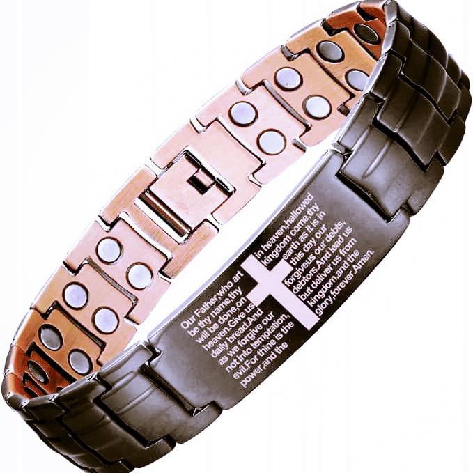 Antique Copper Magnetic Bracelet: Retro Fashion Three-Row Adjustable Couple Bangle