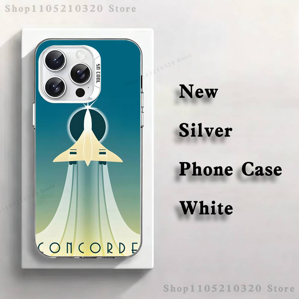 

Concorde Air France Phone Case For iPhone 17,16,15,14,13,12,11,Pro,Max,Plus,Mini,XS,SE Anti Fall White Matte Hard Bumper iPhone12