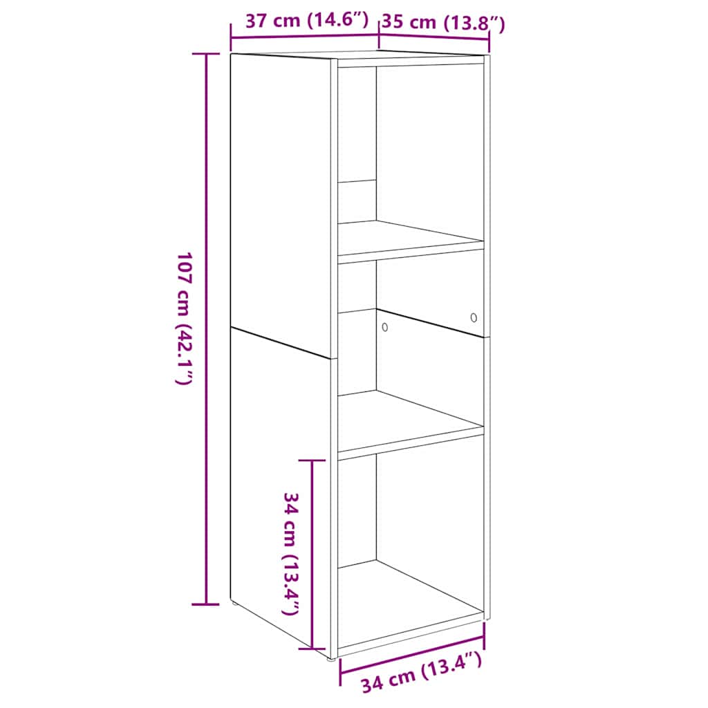 TV Cabinet Set 2 pcs Black Oak Effect 107 x 35 x 37 cm