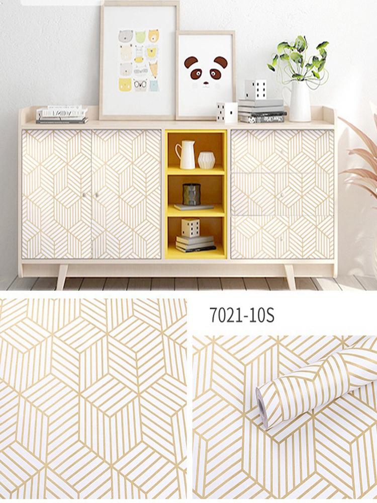 Geometrisk Sexkant Tapet Skala och Klistra Tapeter Avtagbar Självhäftande Tapet Vinylpapper För Sovrum Hemdekoration