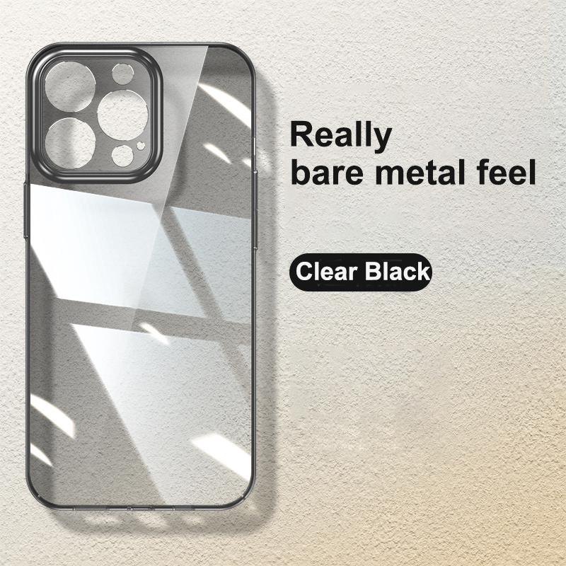Ultra Thin PC Hard Crystal Clear Case For iPhone 16 15 14 Plus 13 12 11 Pro Max Glossy Transparent Camera Protection Slim Cover