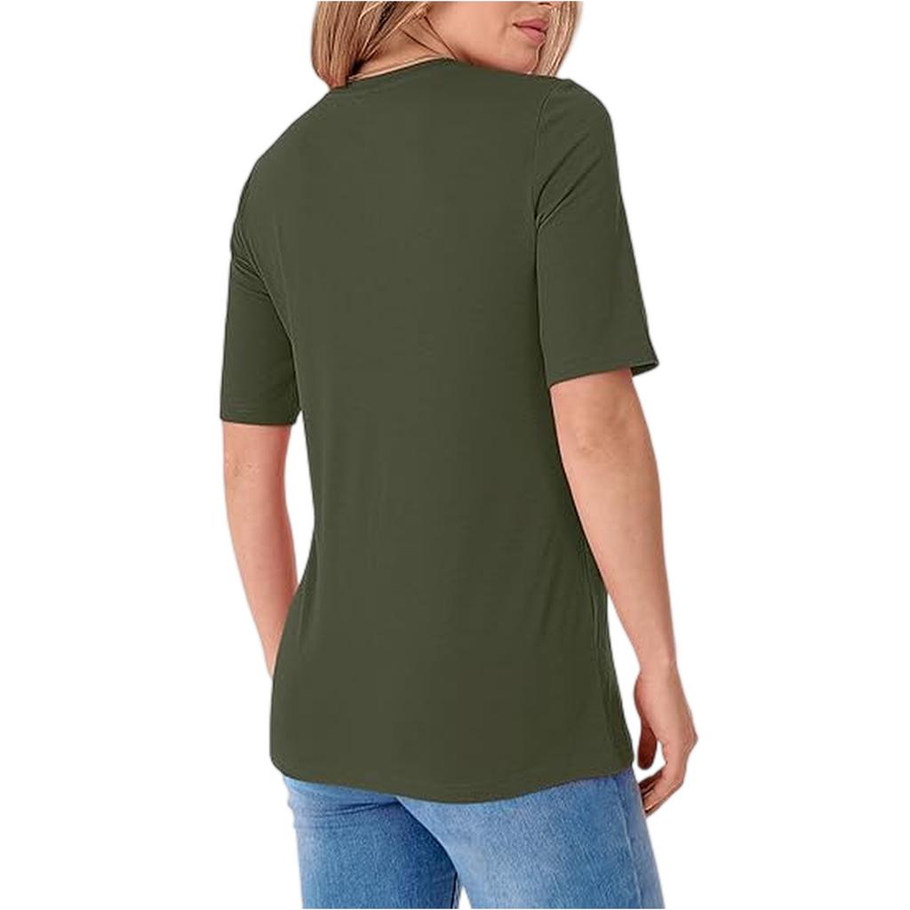 Women's Fashionable Casual Round Neck Color Pullover Top