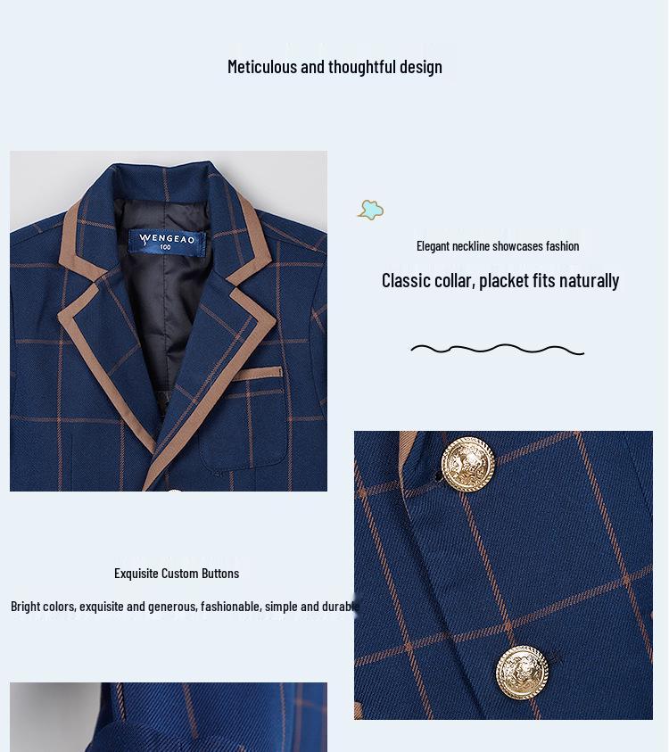 Children's Uniform Set: Primary School & Kindergarten, Four Seasons, Boys & Girls, Three-Piece