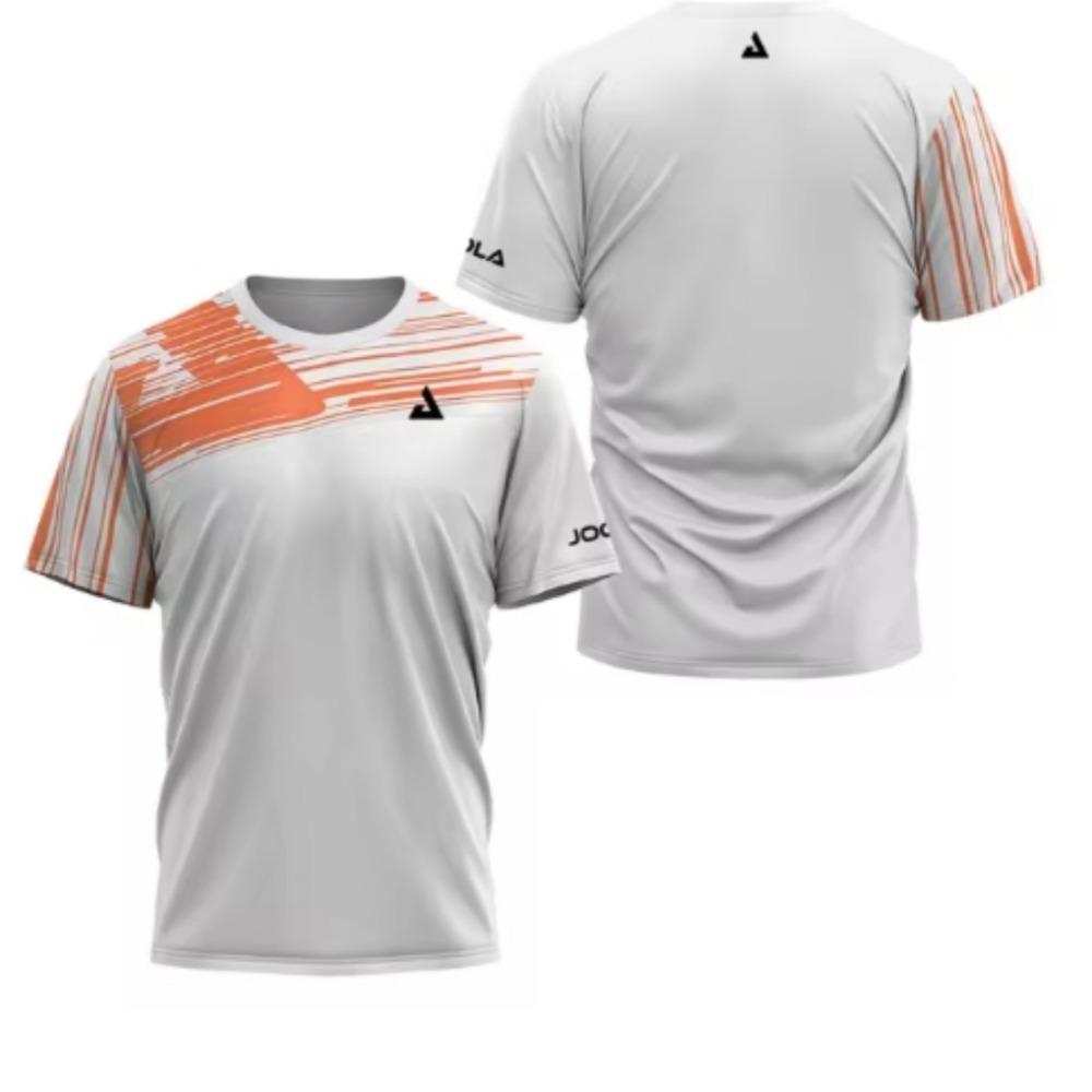 New Men's T-shirt Summer Fashion Table Tennis Flower Printed Short Sleeved Badminton Tennis Quick Drying Short Sleeved Men'