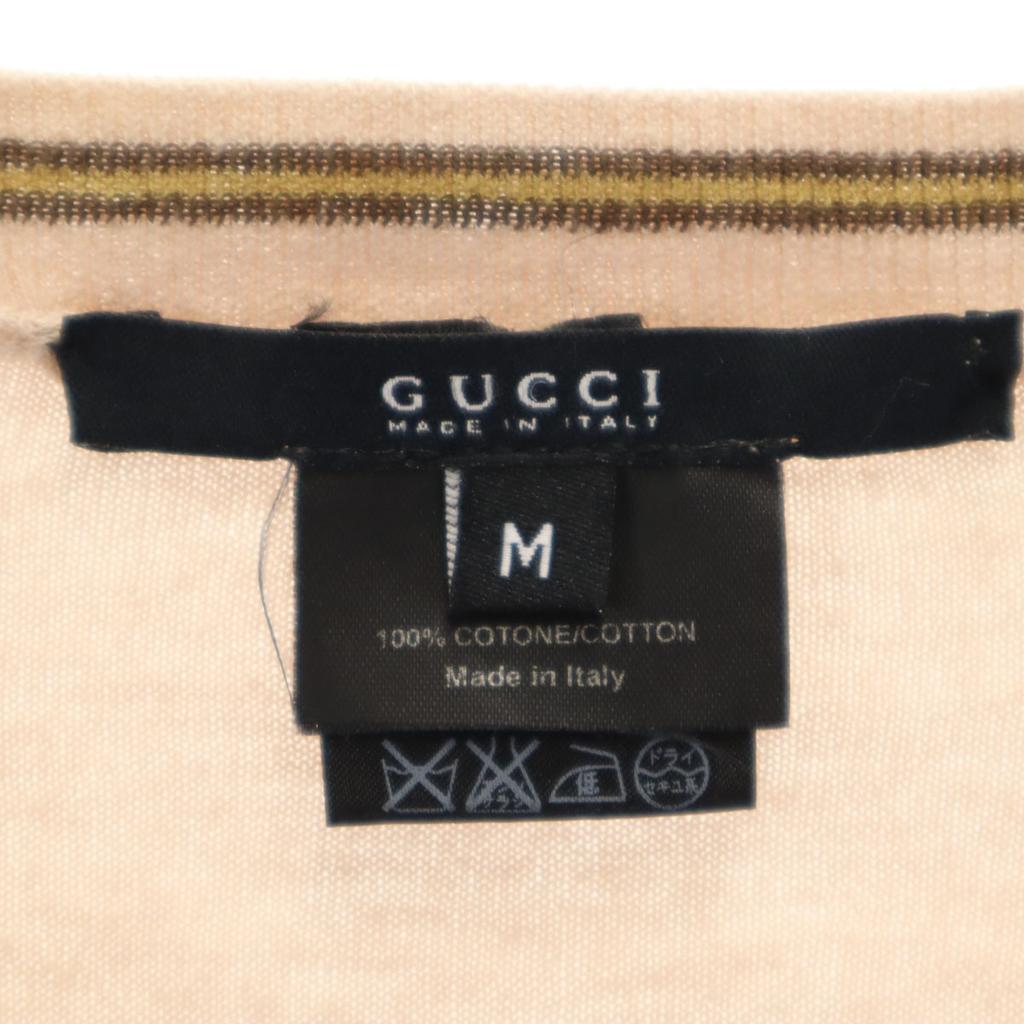GUCCI made in Italy Long sleeve V neck Cut M Pale orange Men's Used