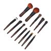 Travel Makeup Brush Set Synthetic Mini 12PCS Powder Highlight Concealer Eye Shadows Blush Mini Makeup Brushes Black Brown