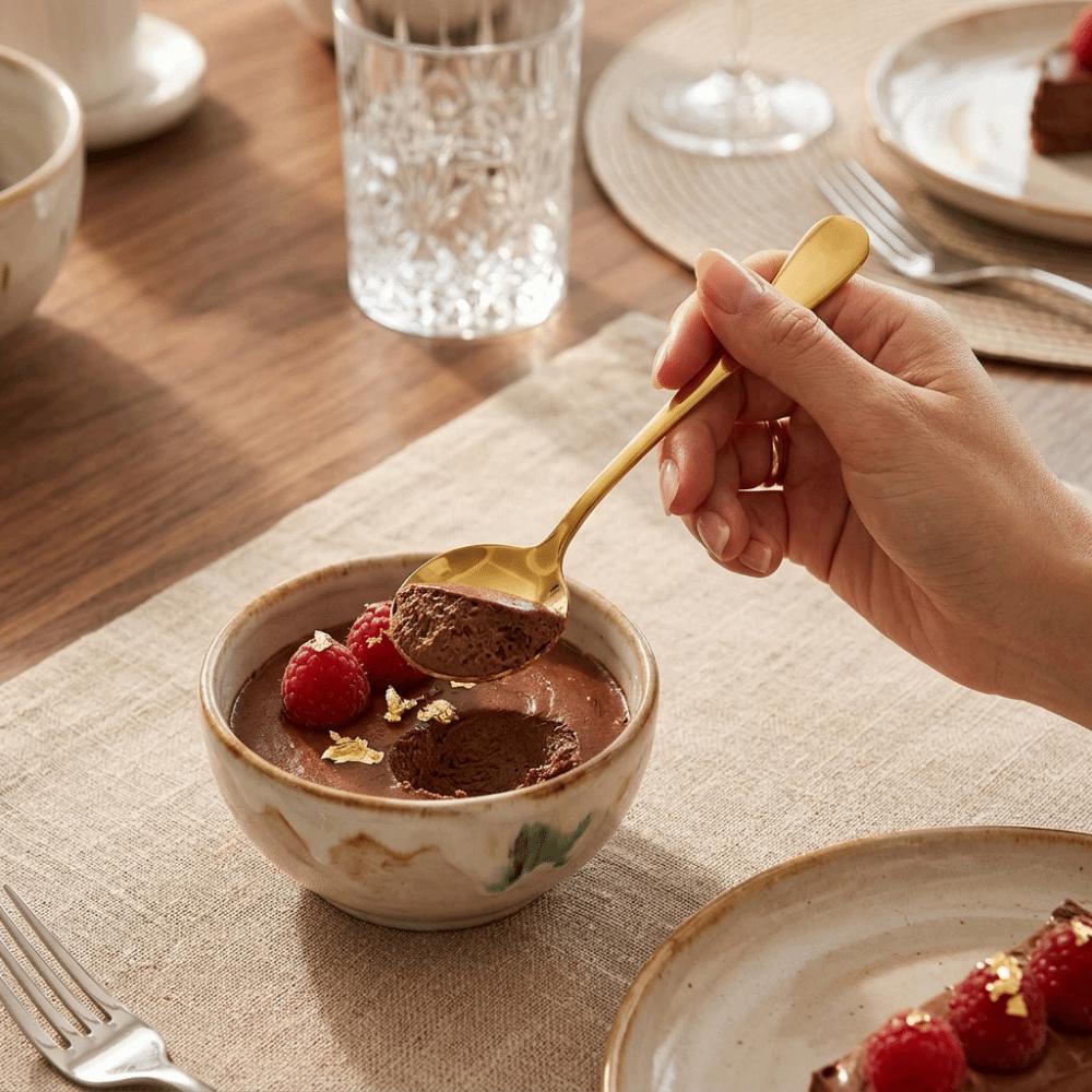 5Pcs Rustless Steel Dinner Spoon Smooth Polished Dessert Spoon Heavy Duty Serving Spoon For Cereal