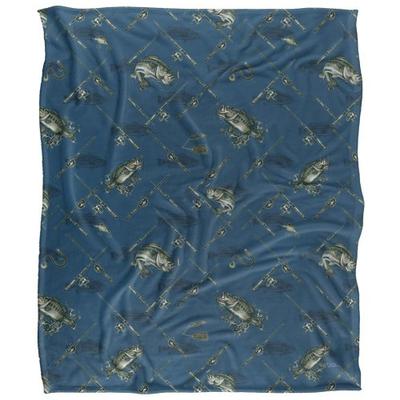JQ Licensing 2 Silky Patterned Fishing Supersoft Blanket