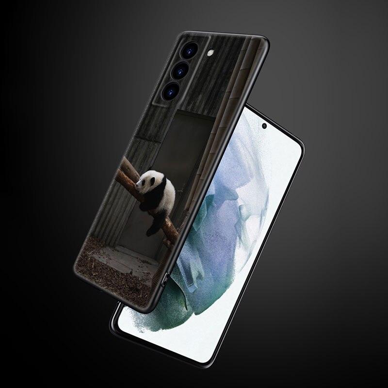 Chinesische Bär Panda Handyhülle für Samsung Galaxy S22 Pro S21 S20 Ultra FE S10 Lite 5G S10E S9 S8 Plus Weiche TPU Schwarze Hülle
