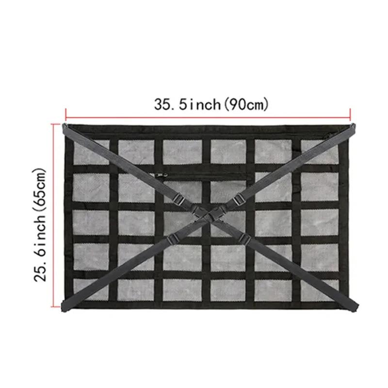 Car Ceiling Storage Net Pocket Auto Stowing Tidying Accessories Car Roof Storage Bag Interior Cargo Net Breathable Mesh Bag