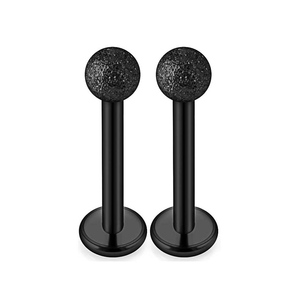 1-16pcs 16G Stainless Steel Lip Rings Studs Medusa Labret Monroe Tragus Helix Cartilage Forward Earrings Piercing Jewelry Black