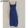 BITCED Women's Dress: Elegant Floral Print Split-Hem Fashionable Resort Strapless Dress