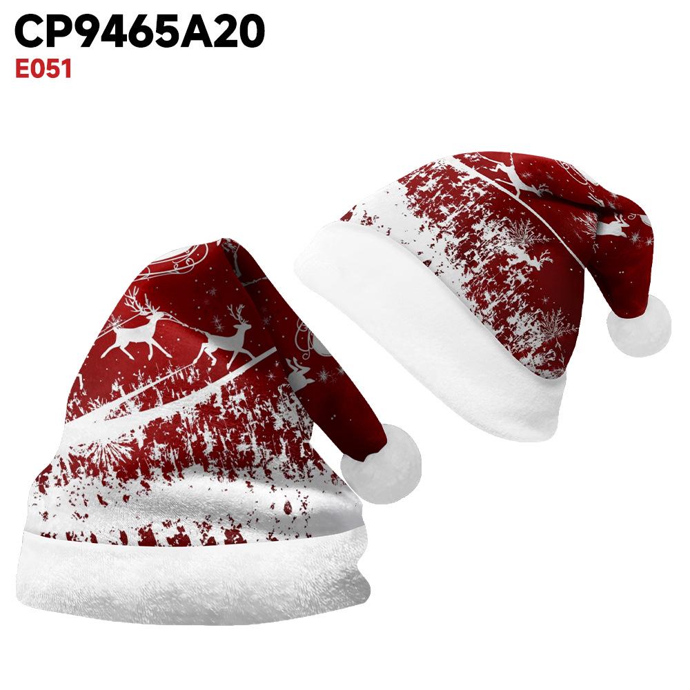 

2024 Double-Sided Plus Velvet Christmas Hat for Adults & Kids Small (35x26cm)